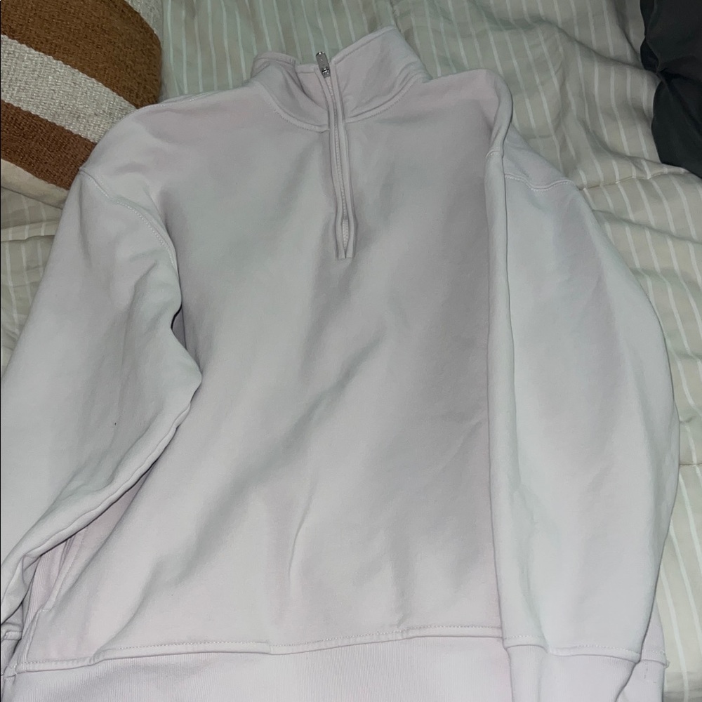 Athleta Forever Fleece Light Pink Quarter-Zip Pullover
